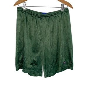 Men's Champion Green Mesh Basketball Shorts Athletic Gym Workout L